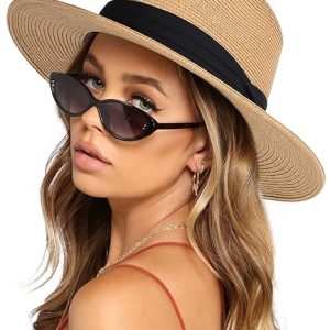 Womens Wide Brim Straw Panama Hat